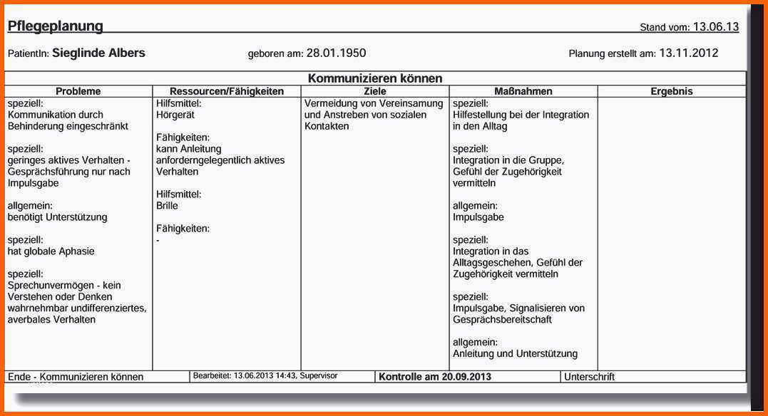 Großartig Neues Pflegeplanung Muster Zum Ausdrucken