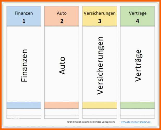 Großartig ordnerrücken Vorlage Download