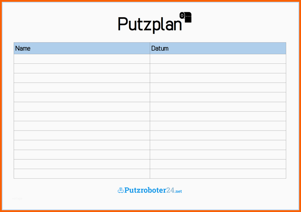 Großartig Putzplan Vorlage 8 Putzpläne Für Paare Wgs Singles