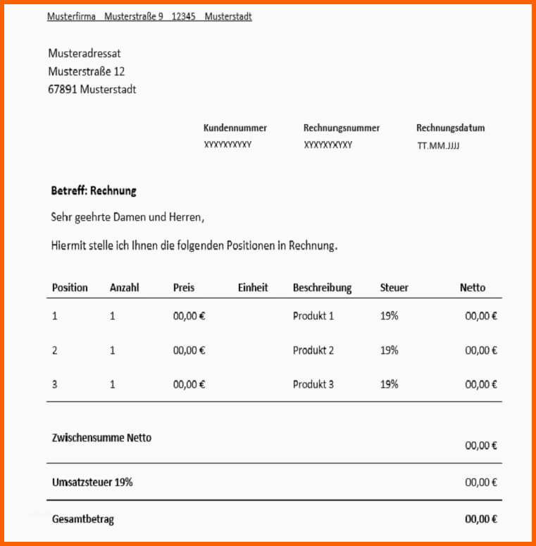 Großartig Rechnung Für Freiberufler Vorlage &amp; Muster