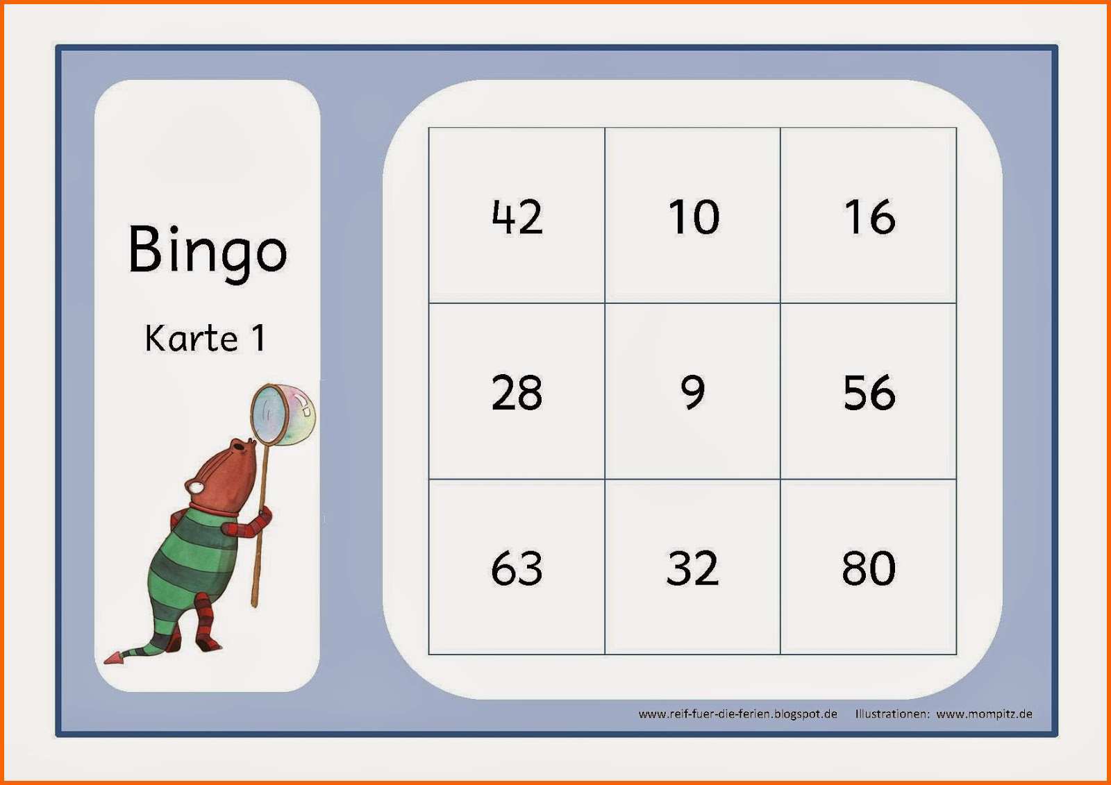 Großartig Reif Für Ferien Mompitz Bingo Zum 1x1