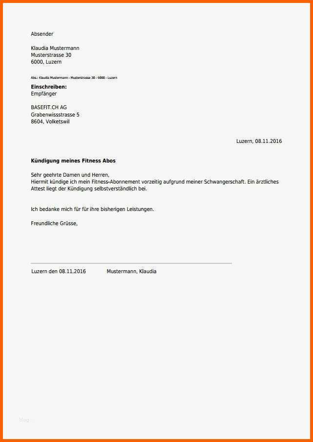 Großartig Schriftliche Kündigung Vorlage Genial Kündigung Für