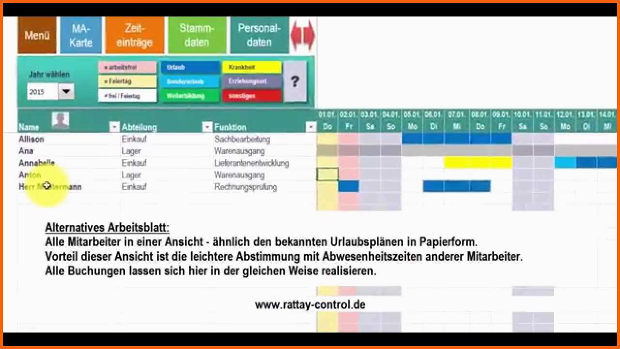 Großartig Urlaubsplan Fehlzeitenplan Abwesenheitsplan Mit Excel
