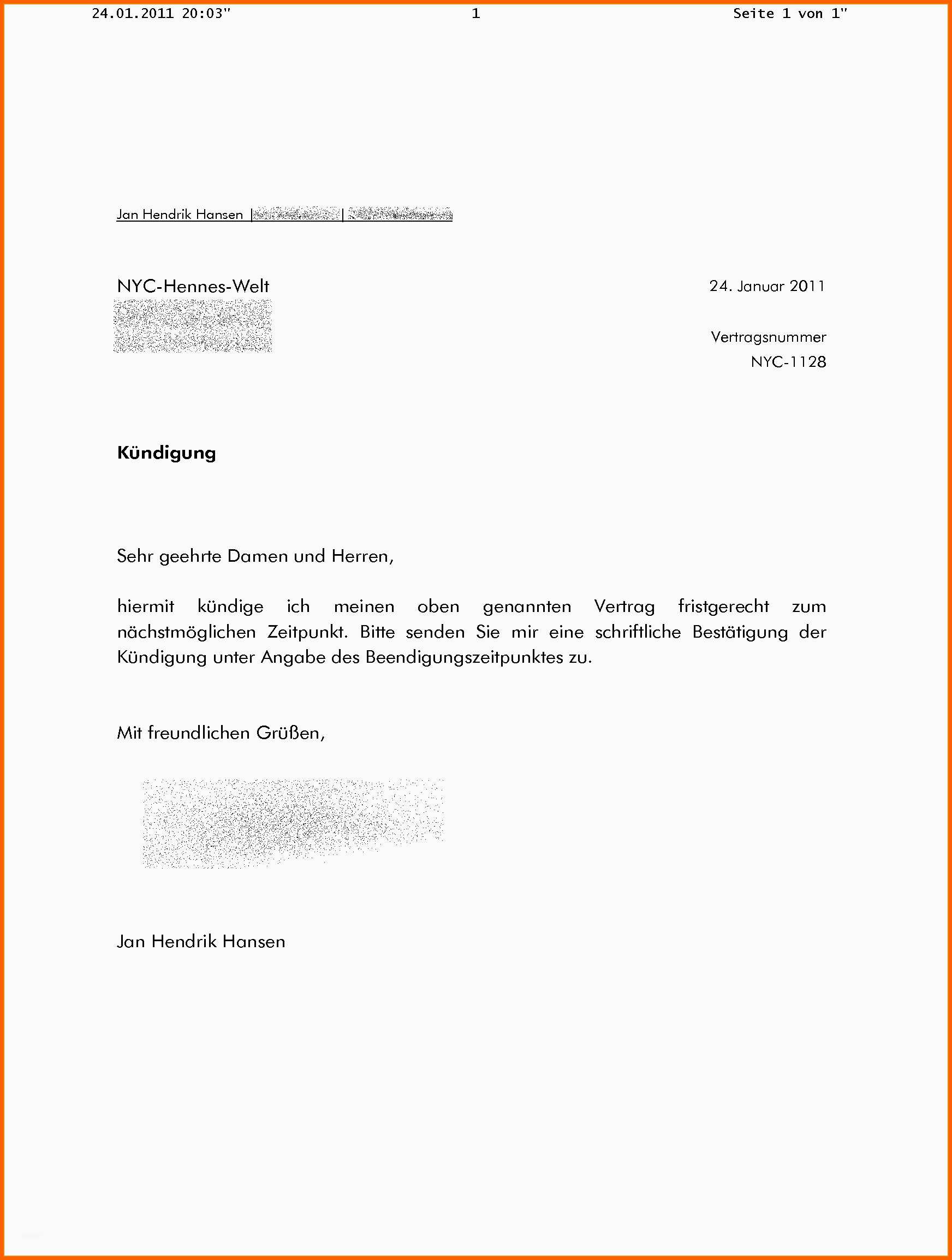 Großartig Vorlage Kündigung Fitnessstudio Kostenlos