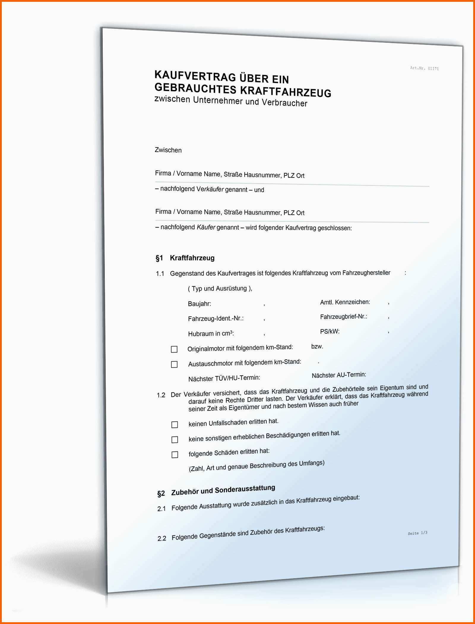 Größte 10 Kaufvertrag Auto Privat Vorlage