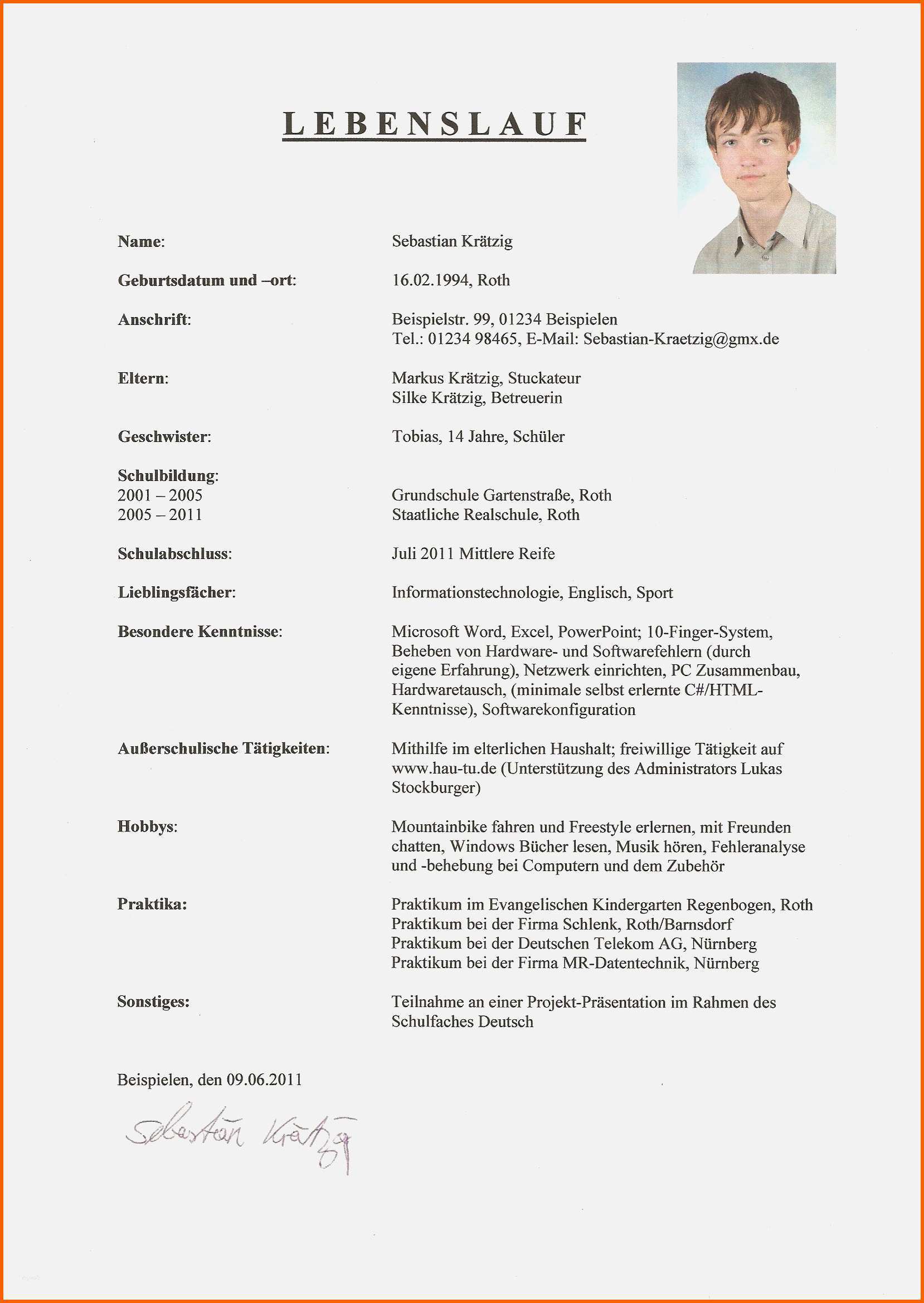 Größte 15 Lebenslauf Ausbildung Muster Word
