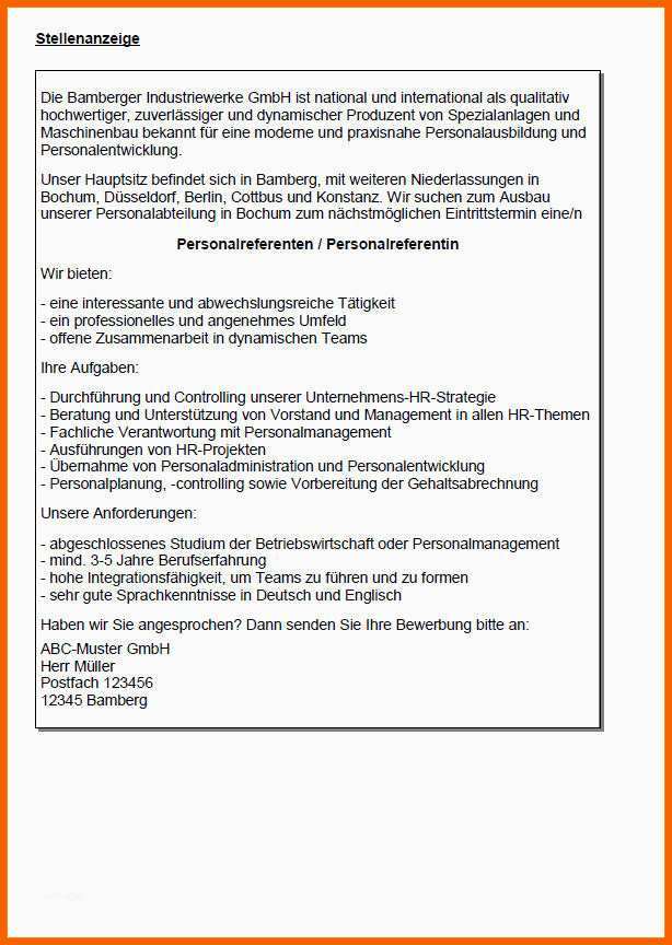 Größte 16 Vorlage Stellenanzeige