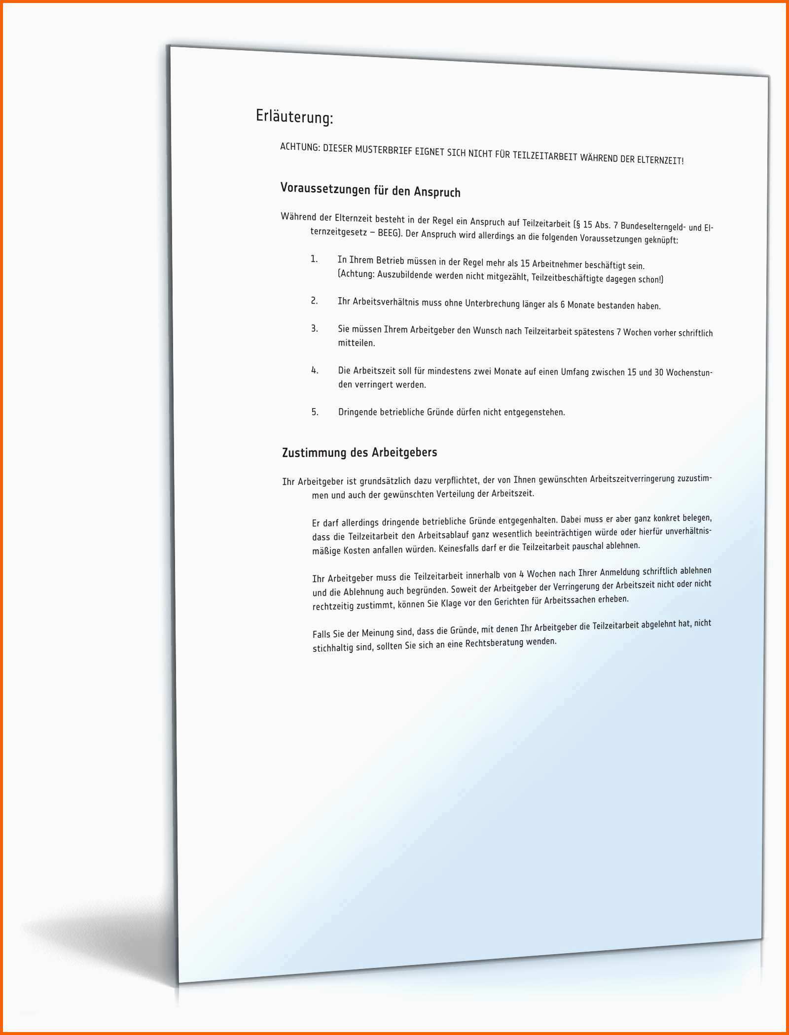 Größte 18 Antrag Elternzeit Arbeitgeber Muster