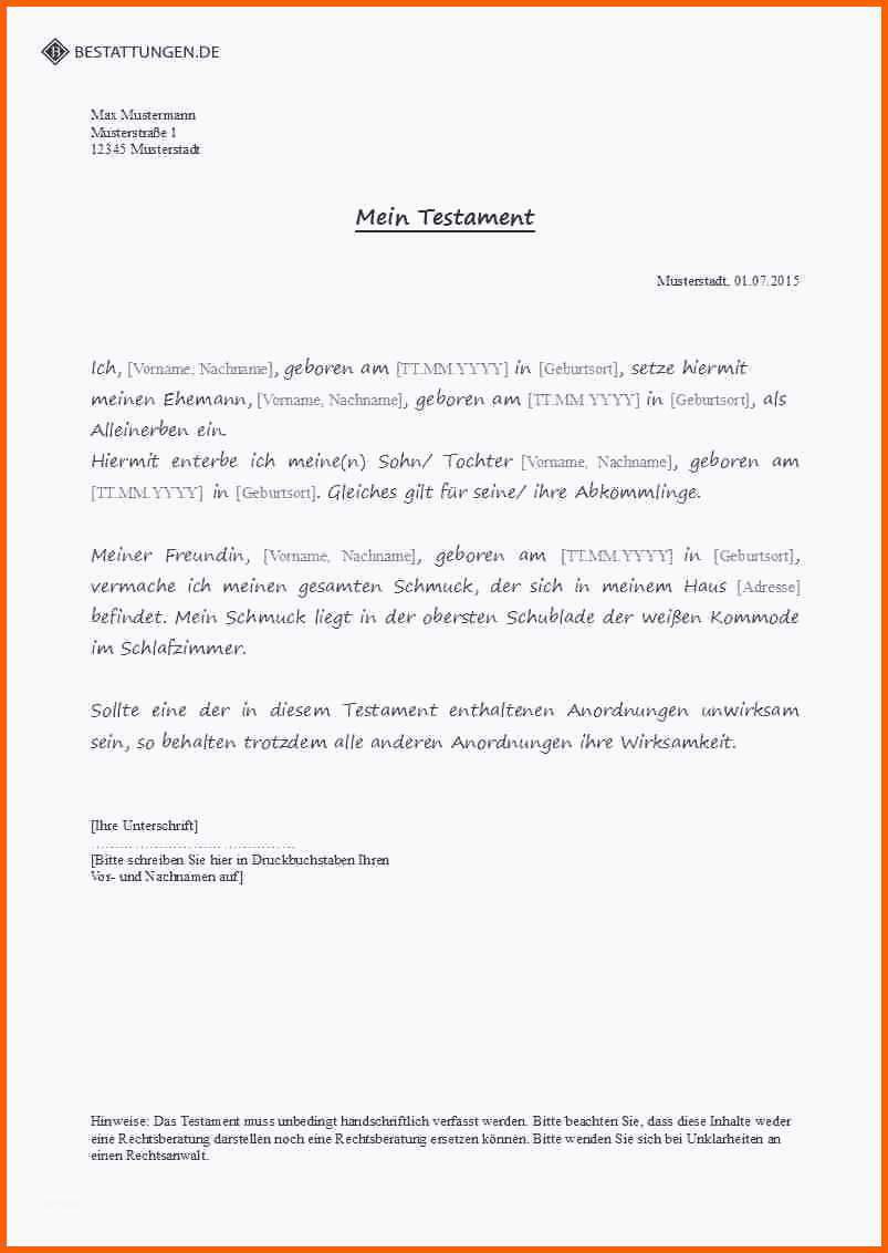 Größte Inspirierende Vorlage Berliner Testament Kostenlos
