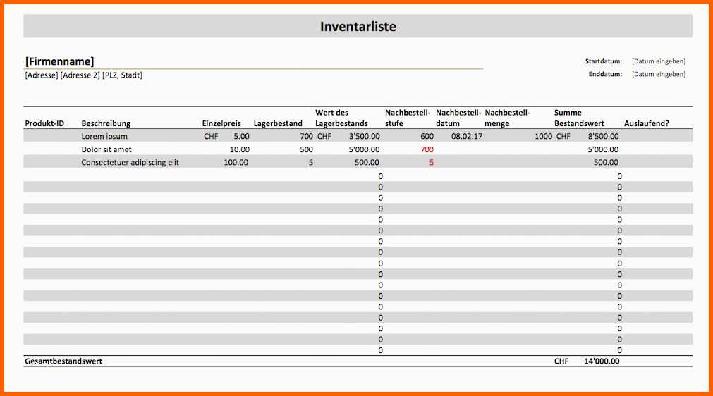 Größte Inventur Excel Vorlage Freeware – De Excel