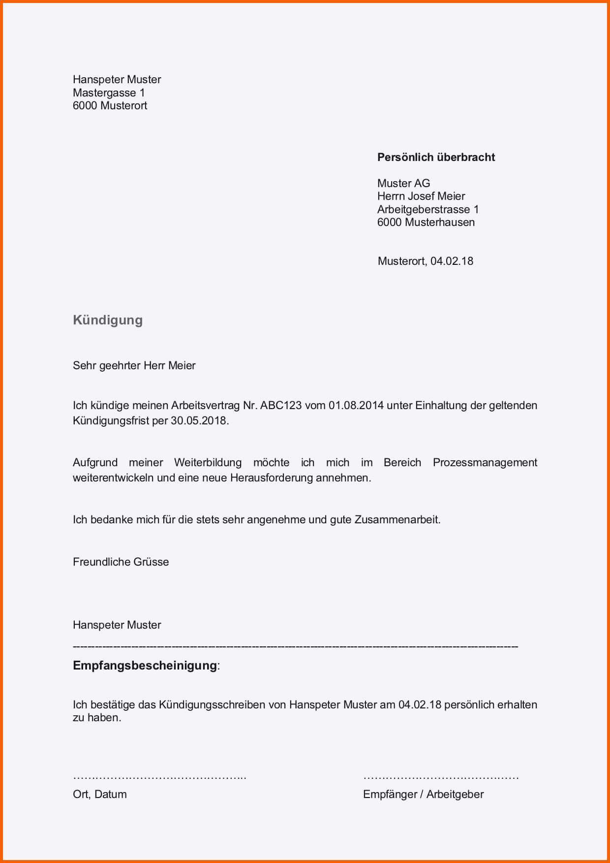 Größte Kündigungsschreiben Arbeitgeber Vorlage