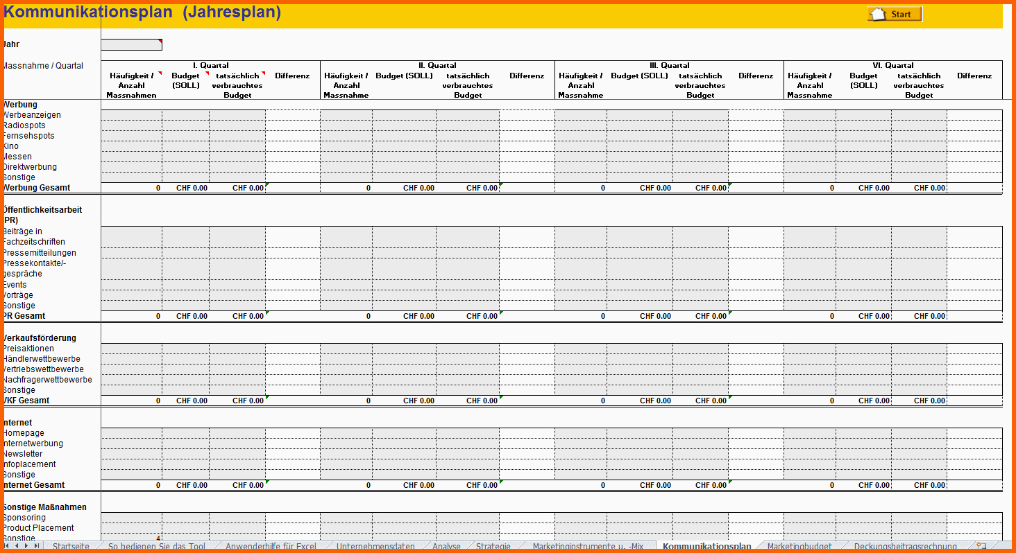 Größte Marketingplan Erstellen Excel Vorlage Zum Download