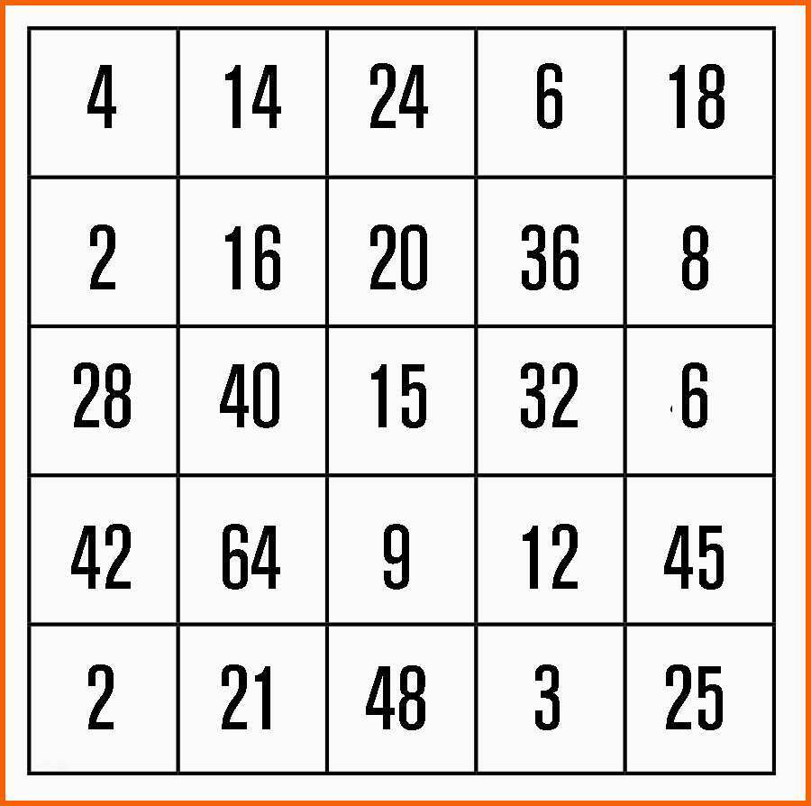 Größte Mathe Bingo Beispiel Mathemakustik