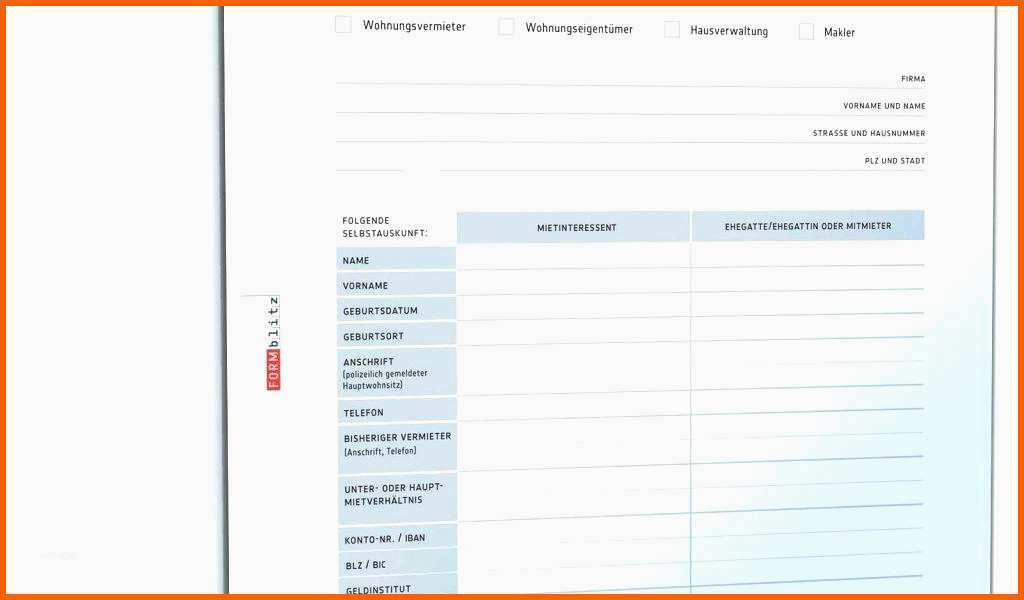 Größte Mieterselbstauskunft Vorlage Word Schreiben 12