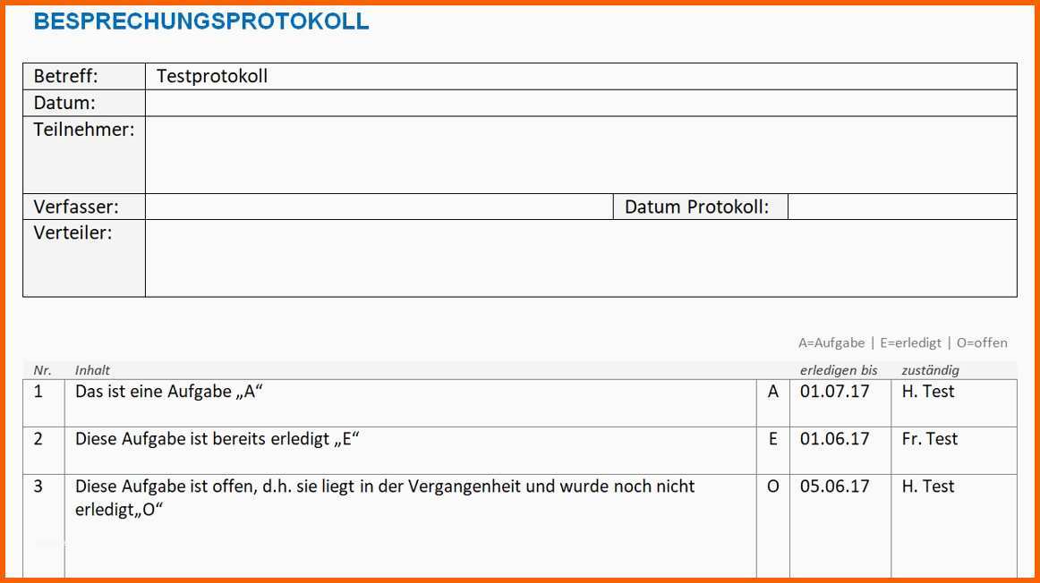 Größte Protokoll Vorlage Word