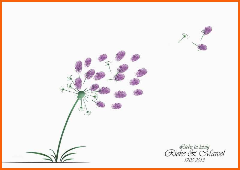 Größte Pusteblume Wedding Tree Fingerabdruck Gästebuch Von