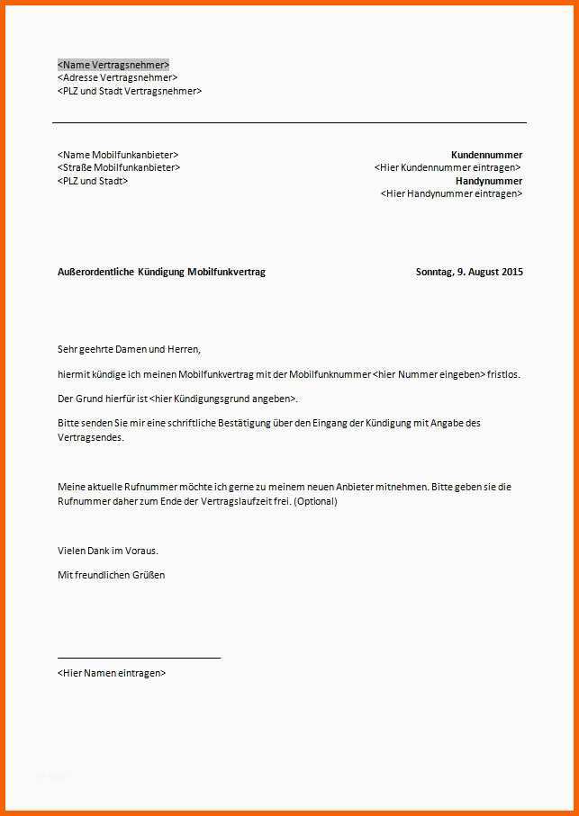 Größte Telekom Kündigung Vorlage Zum Ausdrucken