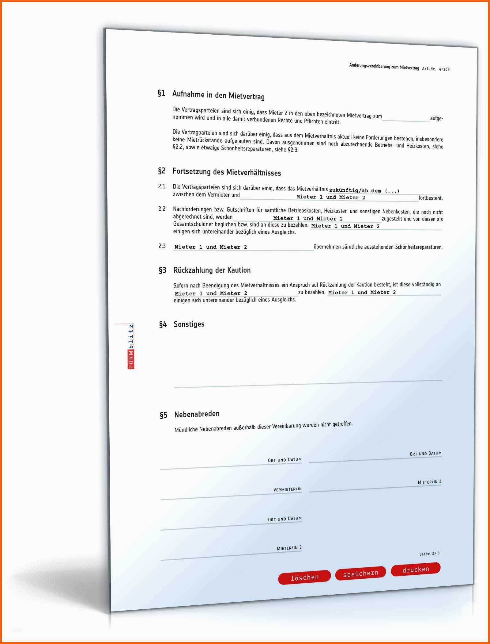 Größte Untermietvertrag Vorlage Pdf Untermietvertrag Muster Und