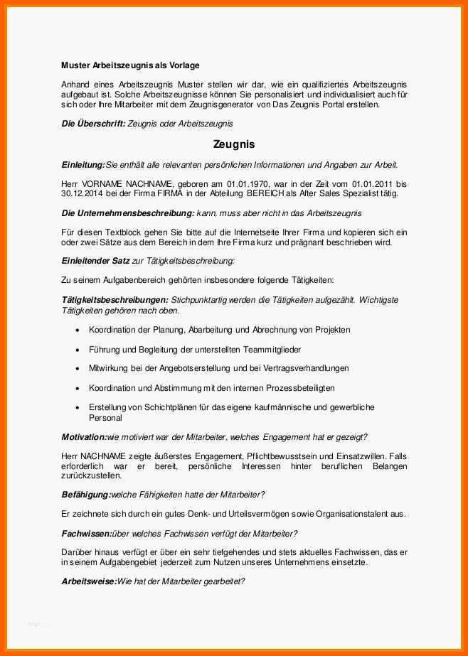 Hervorragen 14 Muster Einfaches Zeugnis