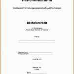 Hervorragen 20 Facharbeit Deckblatt Vorlage Word