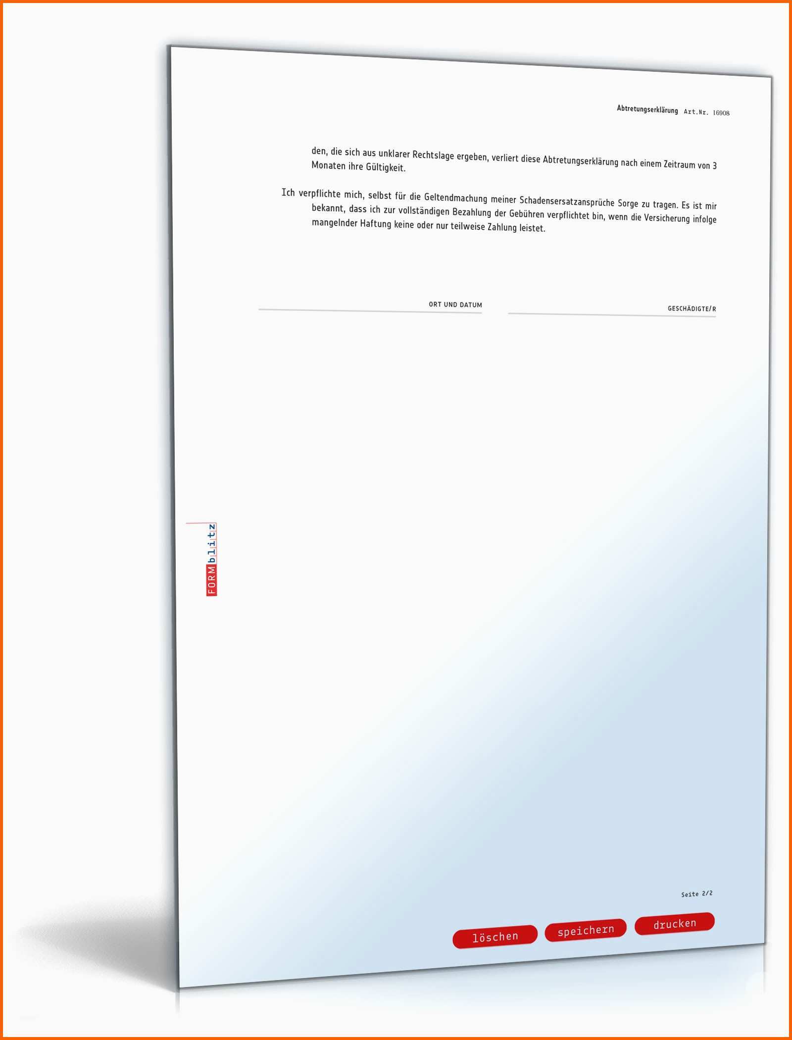 Hervorragen Abtretung Von Schadensersatzanspruch An Werkstatt Muster