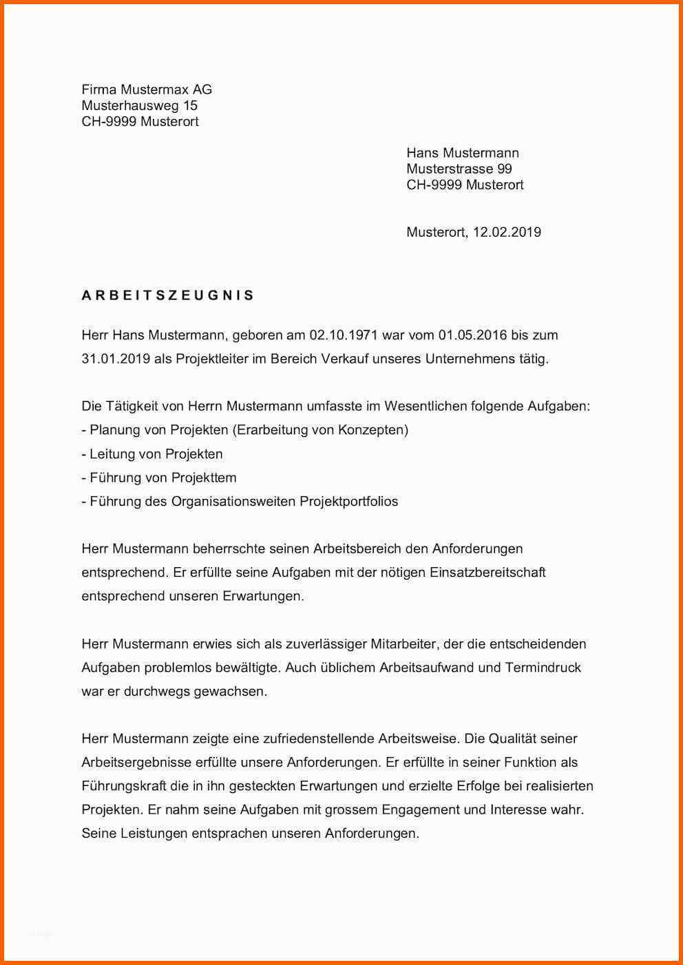 Hervorragen Arbeitszeugnis Muster & Vorlagen Schweiz