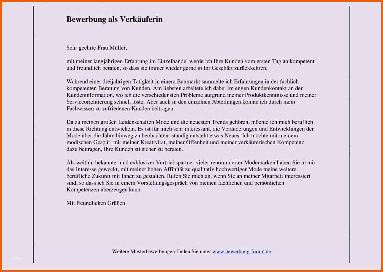 Hervorragen Bewerbung Verkäuferin Teilzeit &vi33
