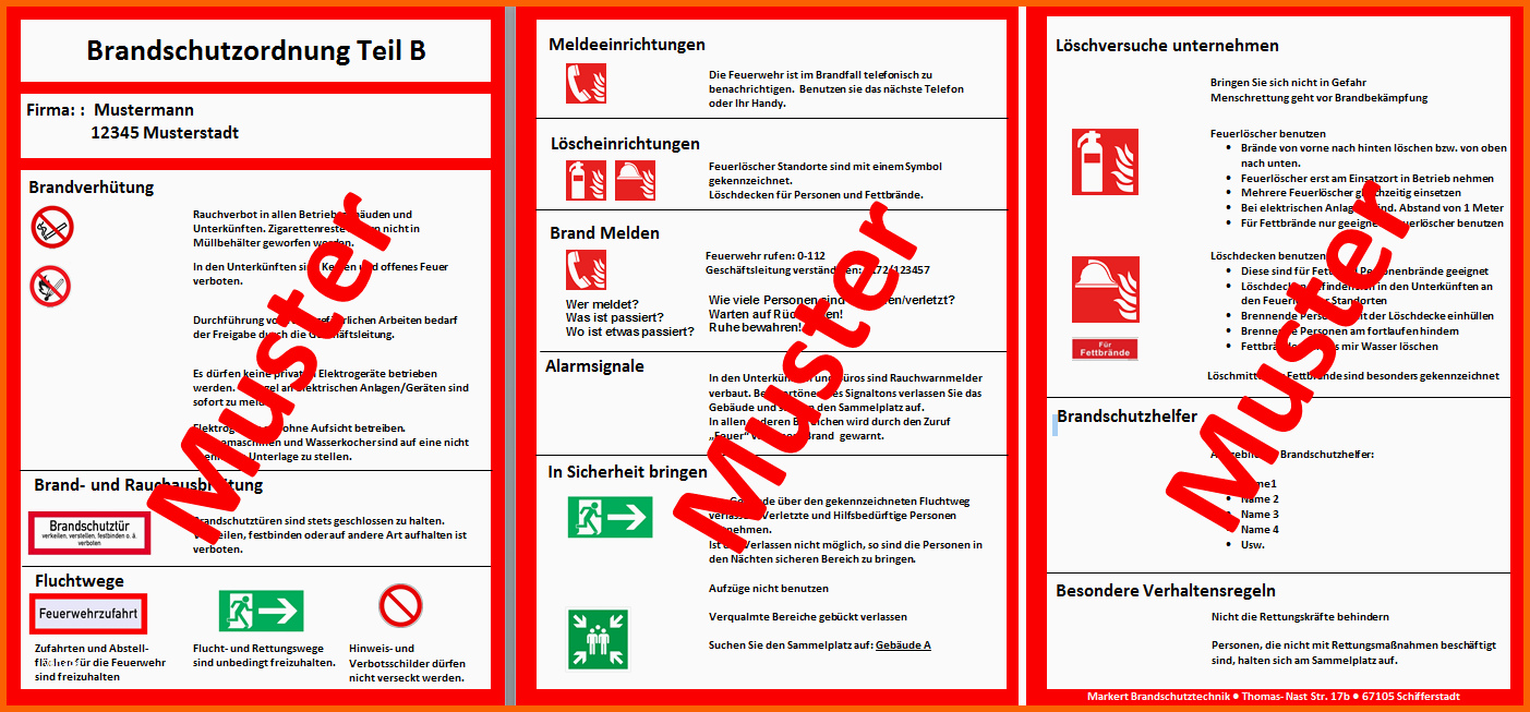 Hervorragen Brandschutzordnung Teil B Schild Din