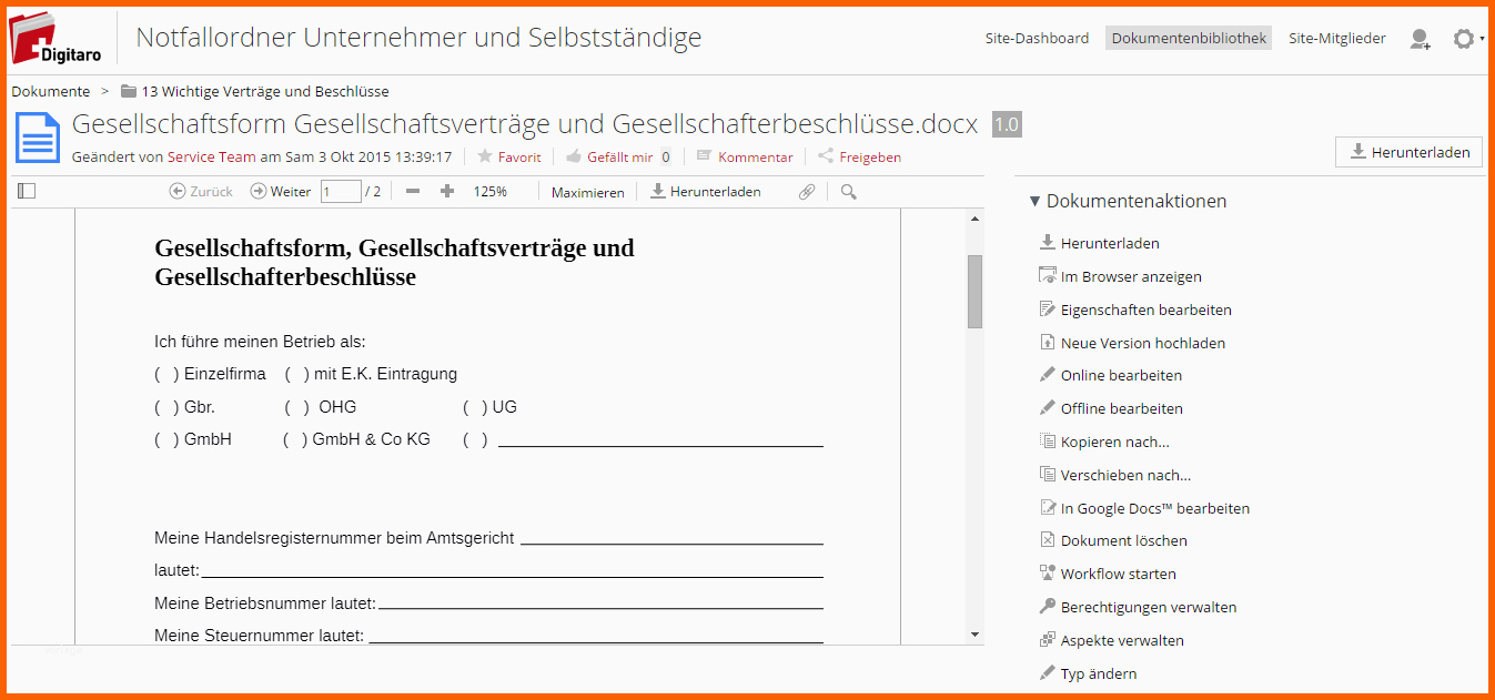 Hervorragen Digitaler Notfallordner Für Unternehmer Und Selbständige