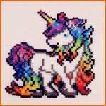 Hervorragen Einhorn Bügelperlen Vorlage Unicorn Perler Beads by