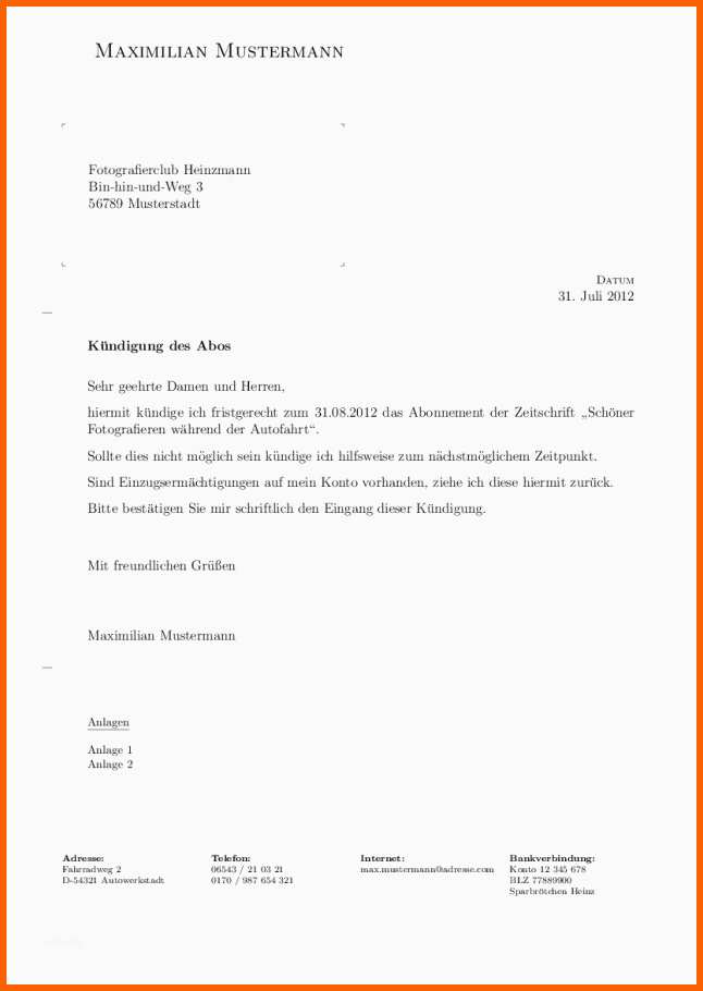 Hervorragen formeller Brief