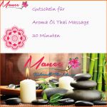 Hervorragen Gutscheine Für Eine Aroma Öl Massage Thaimassage Manee