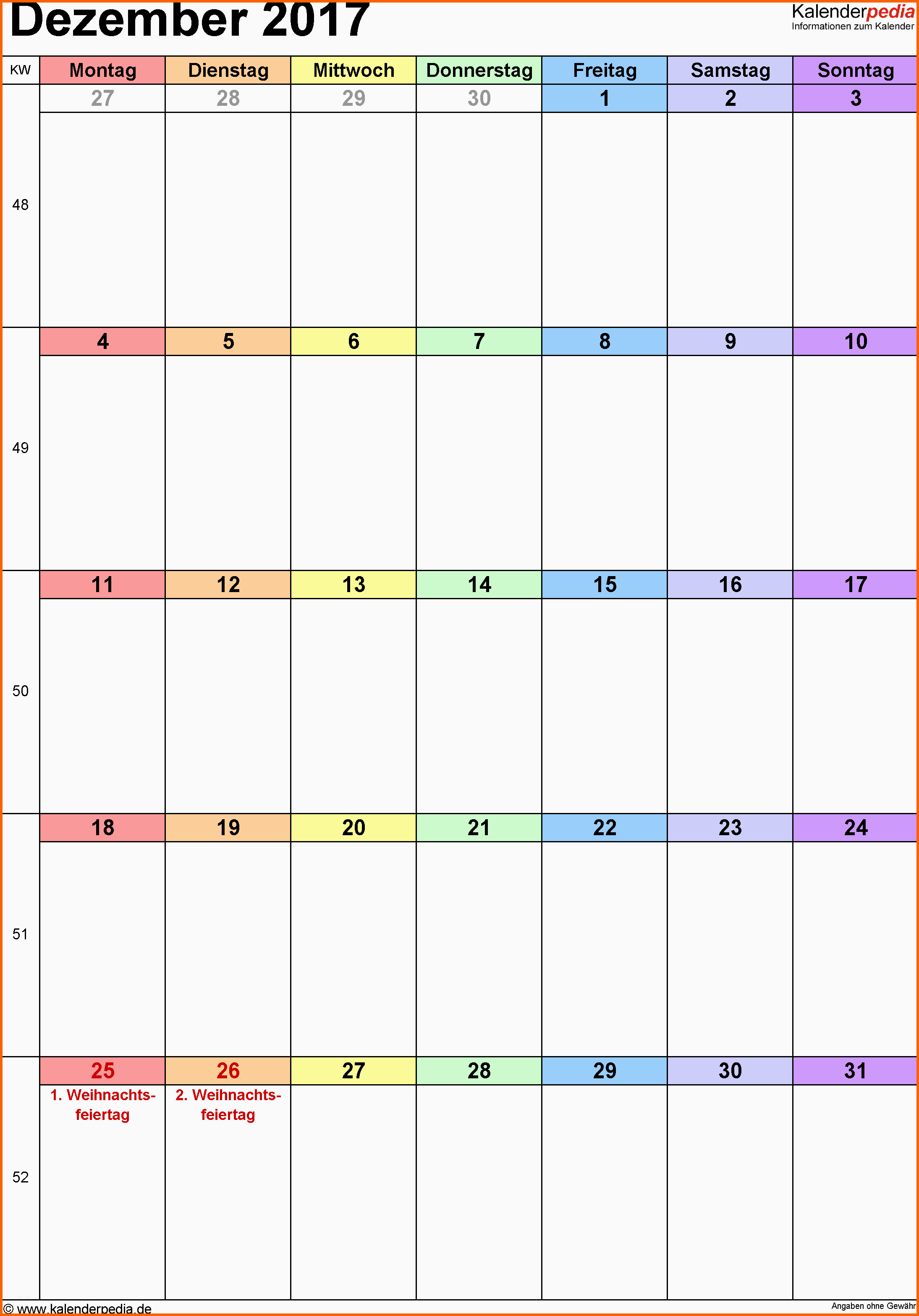 Hervorragen Kalender Dezember 2017 Als Excel Vorlagen