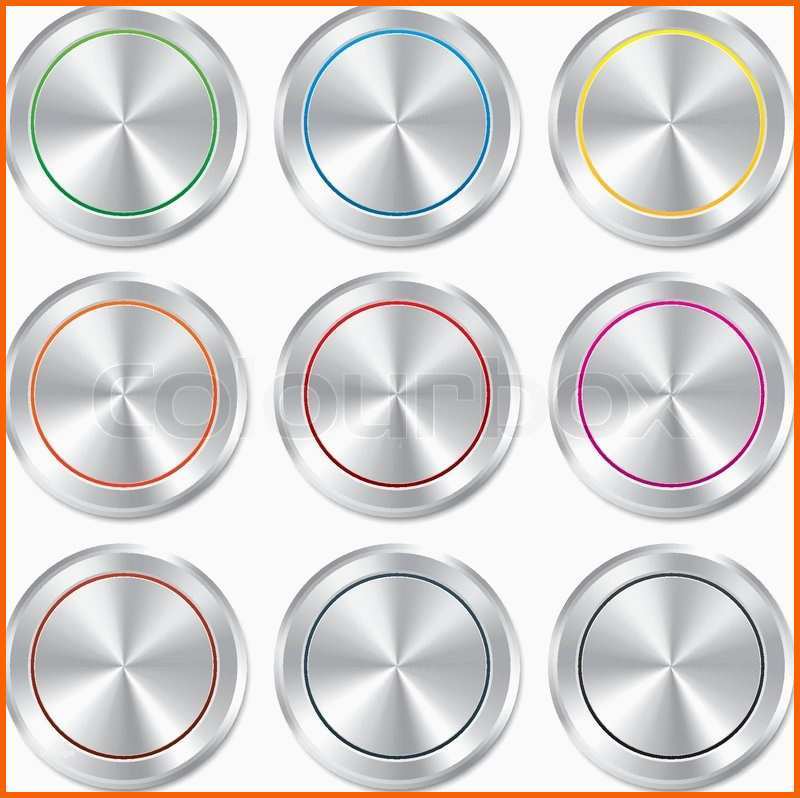 Hervorragen Metallic buttons Vorlage Realistische Icons