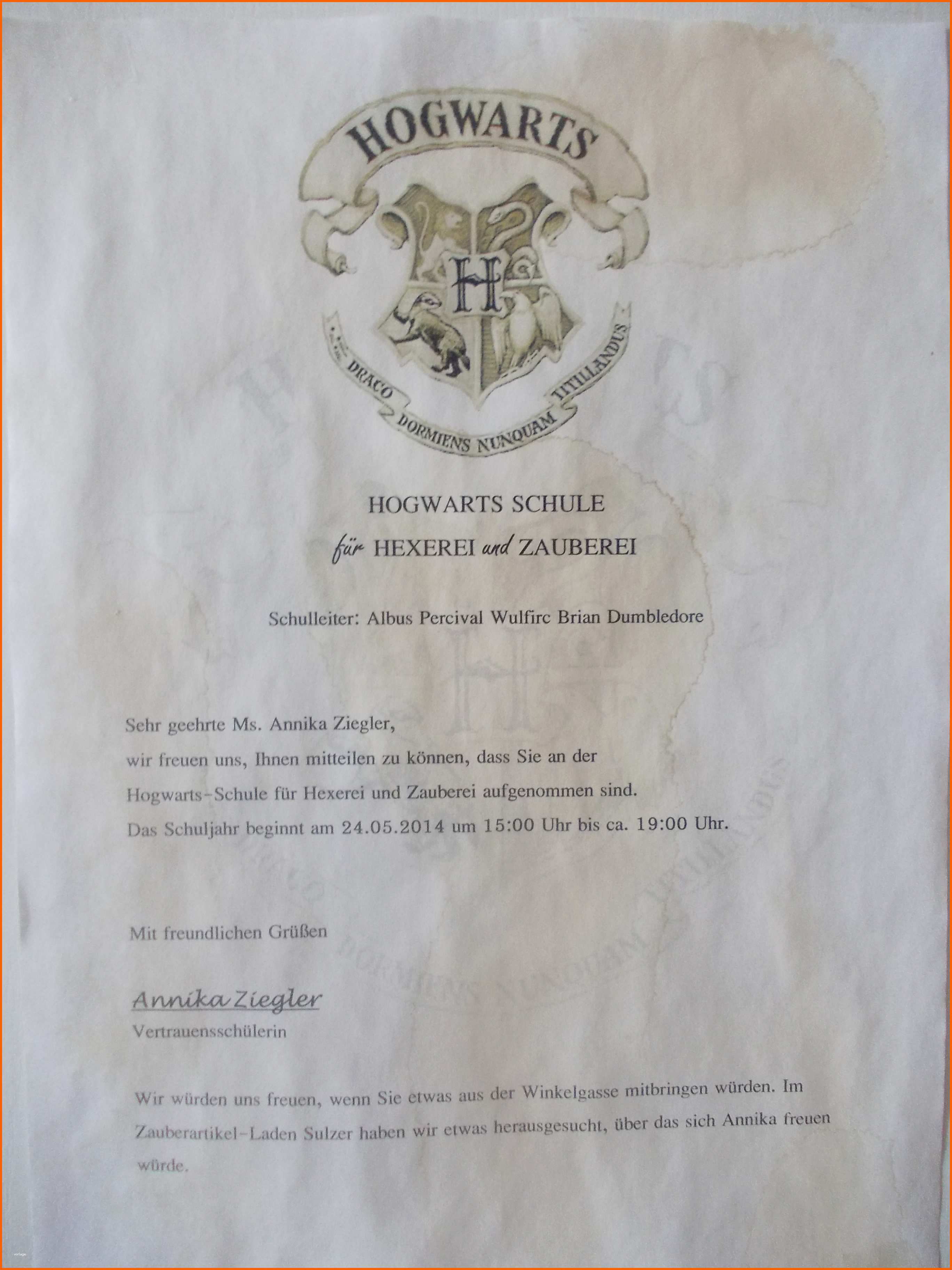 Hervorragen Party Planung – Harry Potter – Hogwarts Brief – Harry