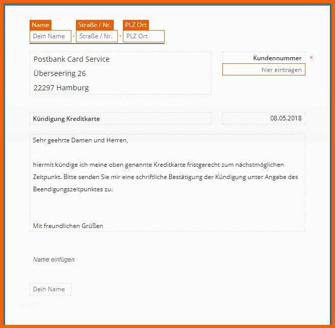 Hervorragen Postbank Kreditkarte Kündigen Vorlage Download Chip