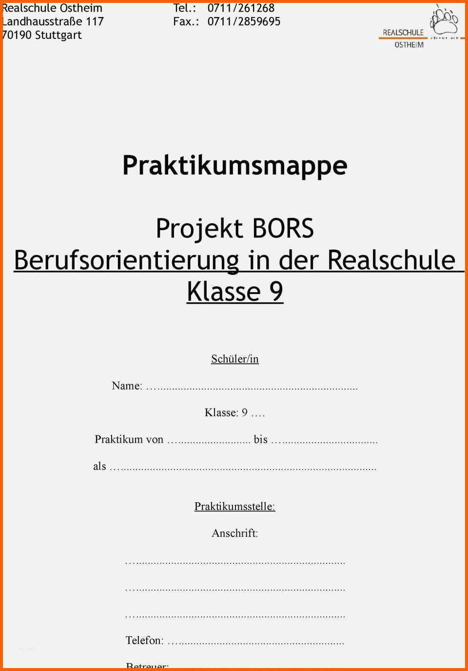 Hervorragen Praktikumsbericht Vorlage Schule 10 Klasse