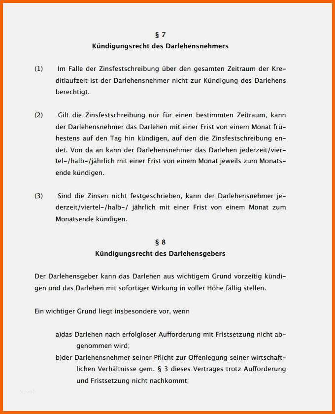 Hervorragen Privatkredit Vorlage Hübsch Charmant Kreditvertragsvorlage