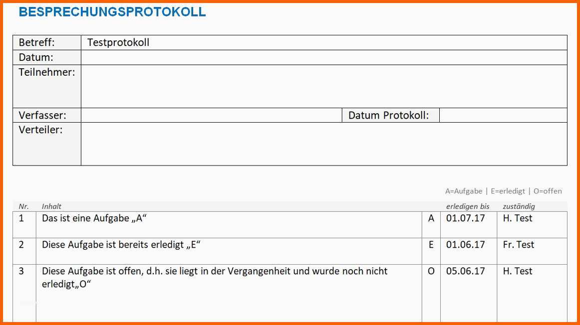 protokoll vorlage word