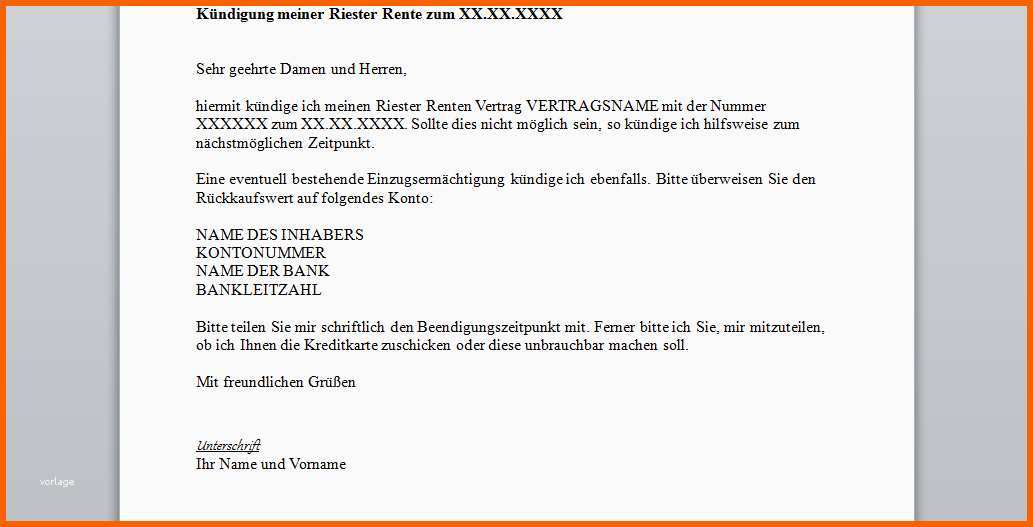 Hervorragen Riester Rente Kündigen Vorlage Download Chip