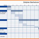 Hervorragen Zeitplan Erstellen Bachelorarbeit Mit Excel Vorlage