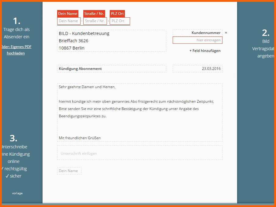 Hervorragen Zeitungsabo Kündigung Vorlage Download Chip