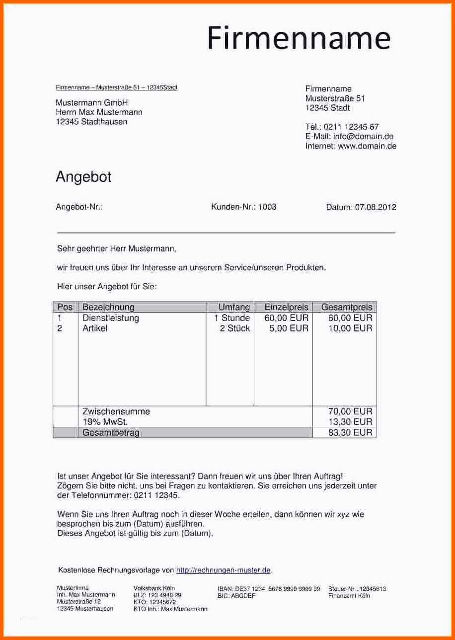 Hervorragend 11 Wie Schreibt Man Ein Angebot