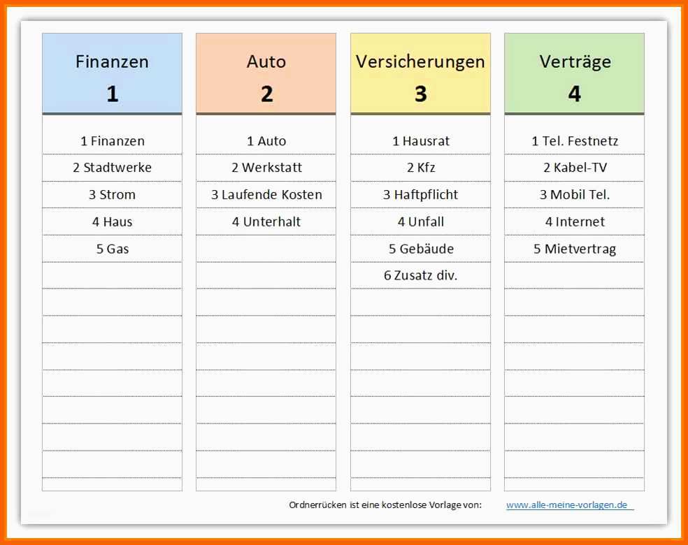 12 ordnerrucken vorlage