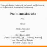 Hervorragend 12 Praktikumsbericht Deckblatt Vorlage