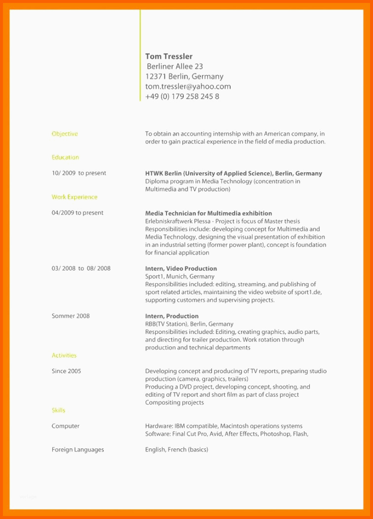 Hervorragend 12 Vorlage Cv English