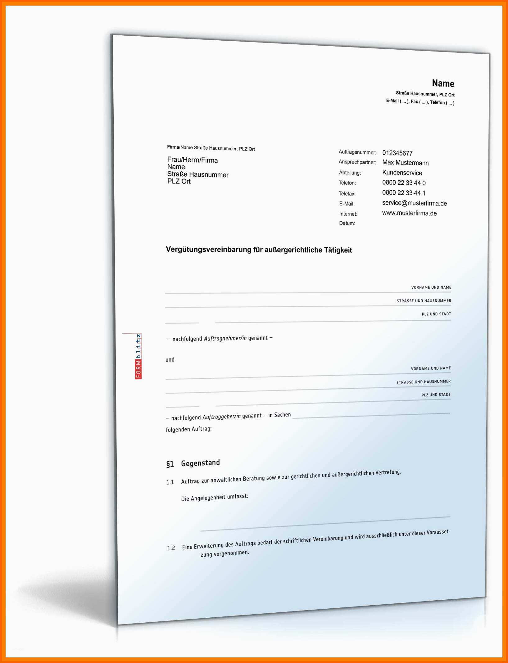 Hervorragend 14 Auftragserteilung Vorlage