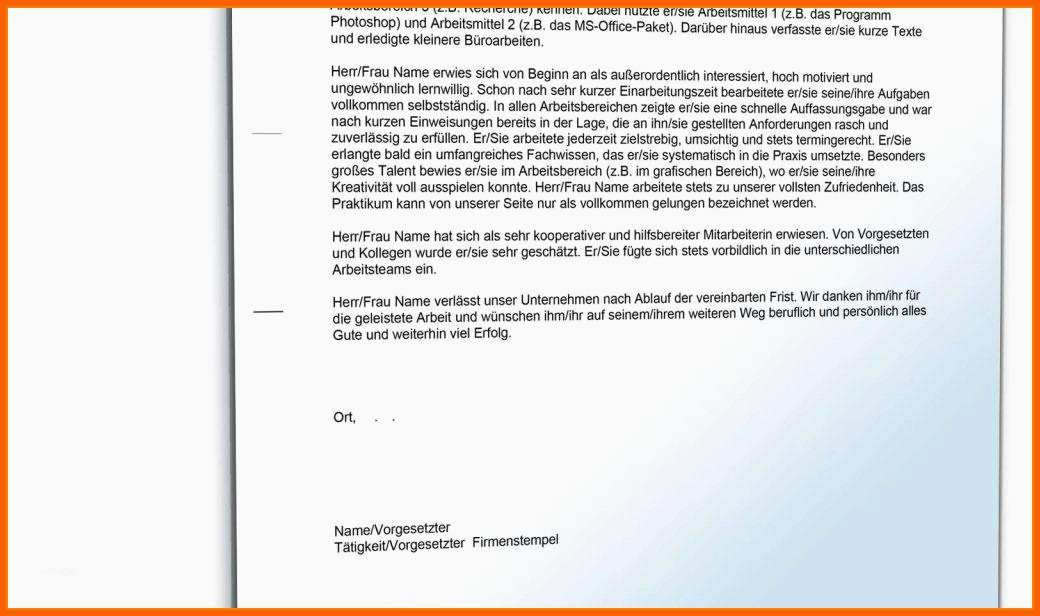 Hervorragend 15 Praktikumsbeurteilung Vorlage Kostenlos