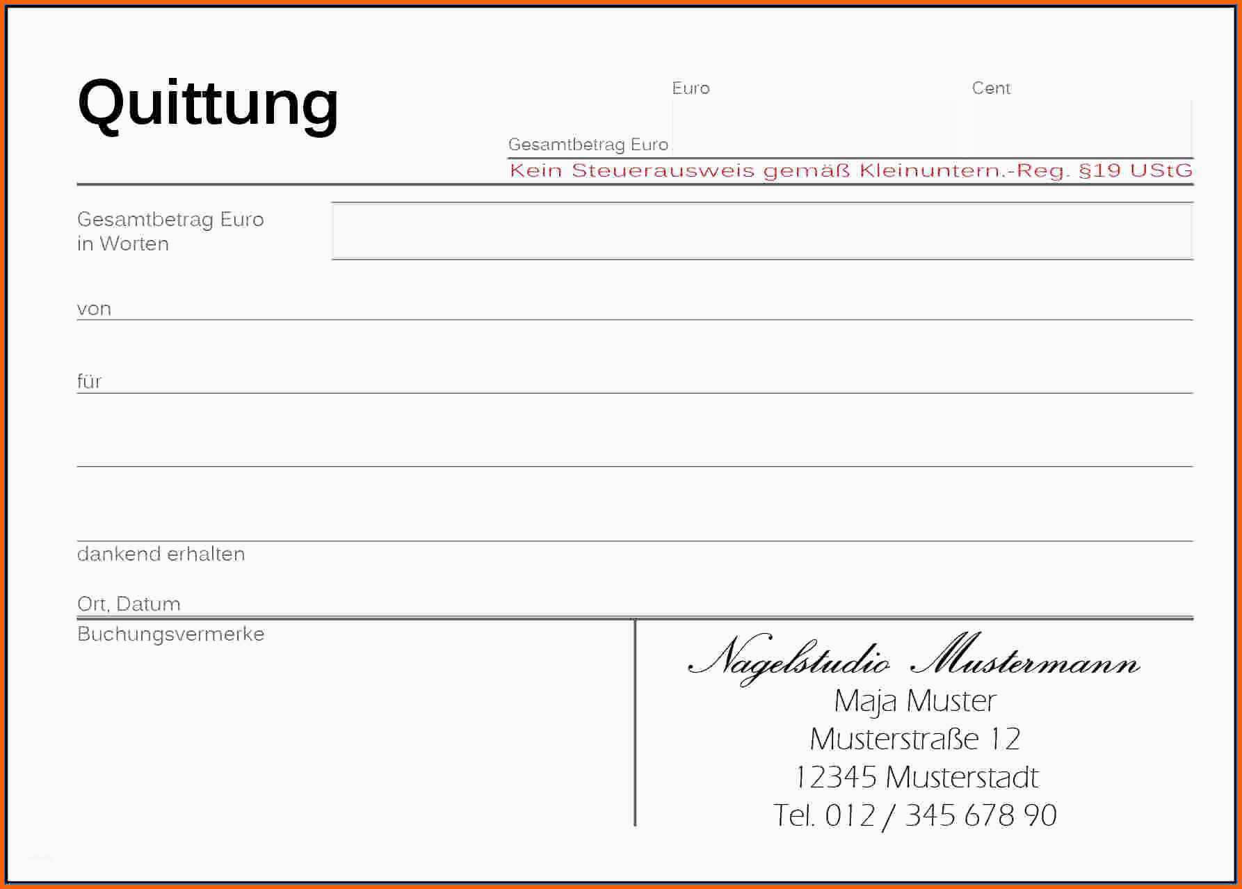 Hervorragend 15 Quittung Privatverkauf Vordruck