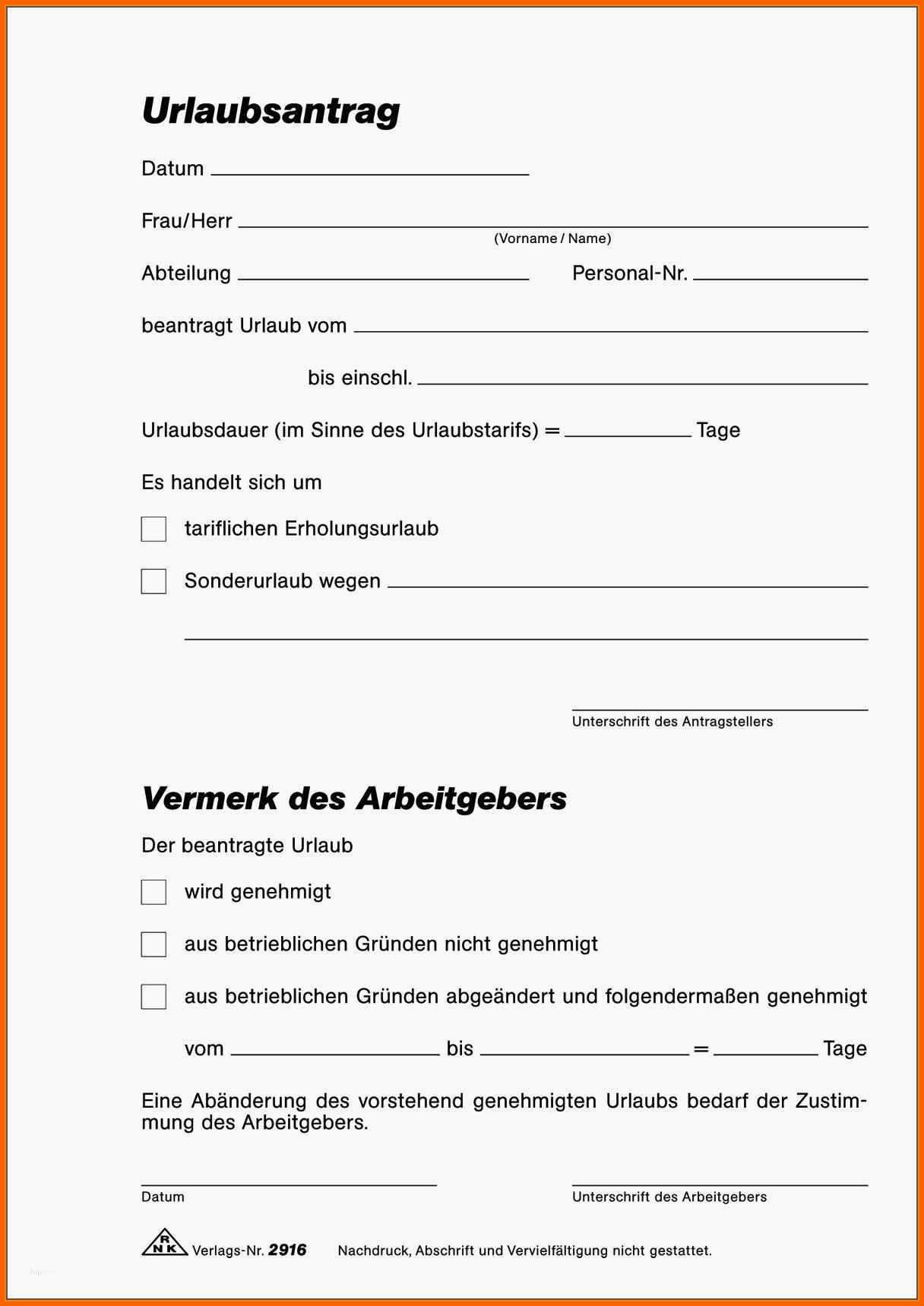 Hervorragend 16 Urlaubsantrag Ausdrucken